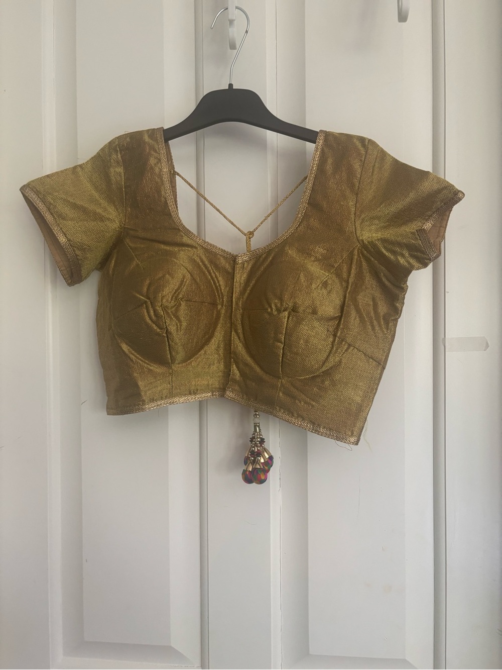 Gold Women's Blouse Top with Short Sleeves 36 bust